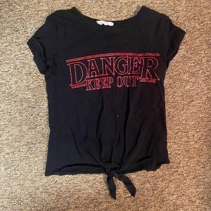 Danger keep out stranger thing font shirt!
